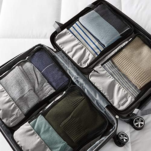 Amazon Basics Lightweight Packing Cubes for Travel, Packing Organizers, 4-Piece Set With Double Zipper Pulls and Mesh Top Panel, 100% Durable Polyester - Image 5