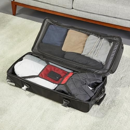Amazon Basics Ripstop Wheeled Duffel Bag for Travel, Travel Bag, Telescoping Handle, 35", Black - Image 7