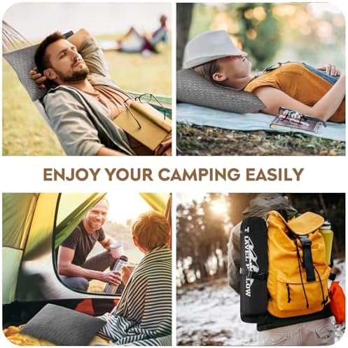 Camping Pillow Travel Pillow Small Shredded Memory Foam Pillow - Compressible Medium Firm, Breathable Cover, Ideal Backpacking Hiking, Airplane and Car - Image 7
