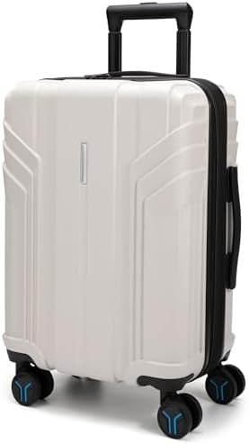 BAGSMART Expandable Carry On Luggage 22x14x9 Airline Approved, 1OO% PC Lightweight Hard Shell Suitcase, 20 Inch Travel Luggage with Spinner Wheels, Waterproof Rolling Suitcase, Biege
