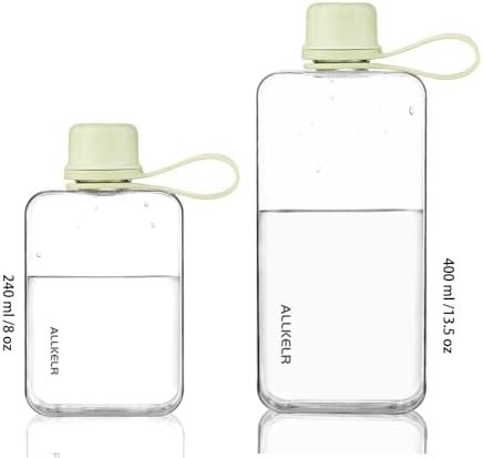 Portable Flat Water Bottle,BPA Free Reusable Tritan Plastic Travel Water Bottle Cup,Lightweight Leakproof Slim Water Bottles Fits Purse,Backpacking,Hiking (Green, 8 oz) - Image 4