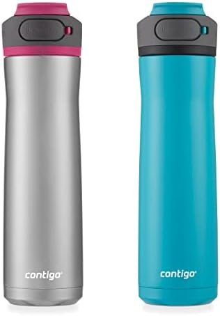 Contigo Cortland Chill 2.0 Vacuum-Insulated Stainless Steel Water Bottle, Spill-Proof Lid, Preserves Temperature for Hours, 24oz 2-Pack, Juniper & Dragonfruit, Ideal for Travel and Daily Use - Image 5