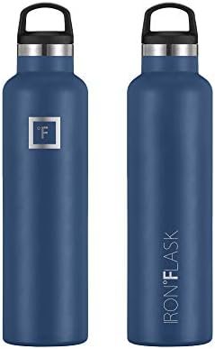 IRON °FLASK Camping & Hiking Hydration Canteens - 3 Lids (Narrow Straw Lid) Leak Proof Vacuum Insulated Stainless Steel - Hot & Cold Double Walled Sports Water Bottle - Twilight Blue, 24 Oz - Image 5