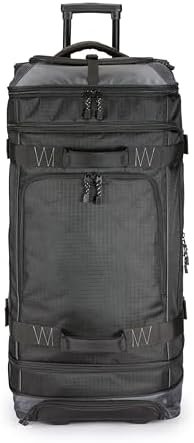 Amazon Basics Ripstop Wheeled Travel Duffel Bag, Telescoping Handle, 30", Black