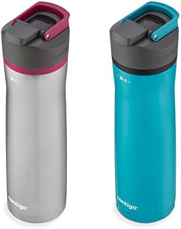 Contigo Cortland Chill 2.0 Vacuum-Insulated Stainless Steel Water Bottle, Spill-Proof Lid, Preserves Temperature for Hours, 24oz 2-Pack, Juniper & Dragonfruit, Ideal for Travel and Daily Use - Image 3