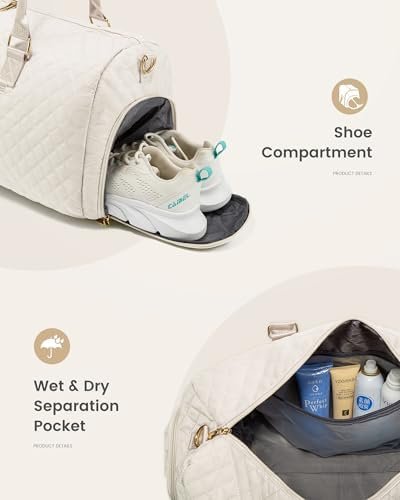 LOVEVOOK Travel Duffle Bag, Weekender Bag for Women with Toiletry Bag, Carry on Overnight Bag with Shoe Compartment, Gym Duffel Bag with Wet Pocket, Mommy Hospital Bags for Labor and Delivery - Image 5