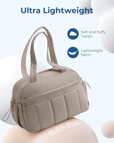 BAGSMART Gym Bag for Women, Duffle Bag for Travel with Wet Pocket, Carry on Weekender Bags for Women, Water Resistant Travel Bag Duffel Bag, Camel - Image 6