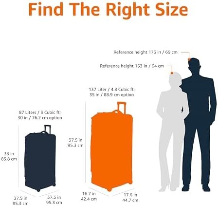 Amazon Basics Ripstop Wheeled Duffel Bag for Travel, Travel Bag, Telescoping Handle, 35", Black - Image 4
