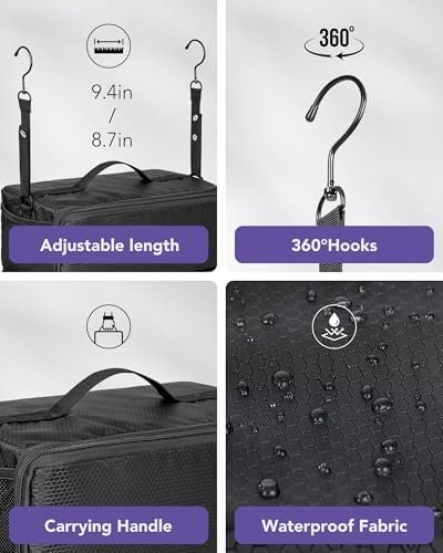 Suitcase Organizer, Travel Luggage Organizer Hanging Shelves Packing Cube Organizer Closet/Collapsible Portable Travel Organizer for Carry-on - Image 6