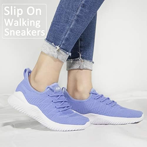 Womens Walking Tennis Shoes - Slip On Memory Foam Lightweight Casual Sneakers for Gym Travel Work - Image 6