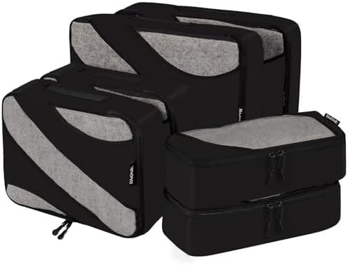 BAGAIL 6 Set Packing Cubes,Travel Luggage Packing Organizers(6Set AllBlack)