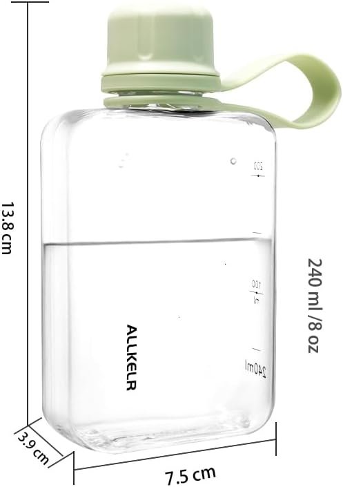 Portable Flat Water Bottle,BPA Free Reusable Tritan Plastic Travel Water Bottle Cup,Lightweight Leakproof Slim Water Bottles Fits Purse,Backpacking,Hiking (Green, 8 oz) - Image 6