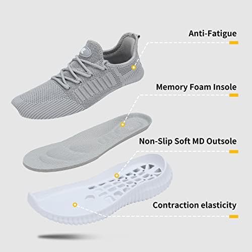 SK·TRIP Women's Walking Shoes Lightweight Breathable Flying Woven Mesh Upper Casual Jogging Shoes Ladies Tennis Shoes Workout Footwear Non-Slip Gym Sneakers for Women - Image 5
