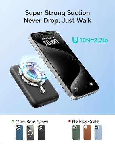 INIU for Magsafe Portable Charger, Small 10000mAh 20W PD Magnetic Power Bank, USB C in&Out Wireless Battery Pack Phone Charger, Only for iPhone 16/16 Plus/16 Pro/16 Pro Max, iPhone 15/14/13/12 Series - Image 4