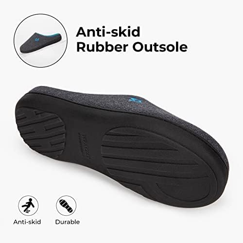 VeraCosy Men's Two-Tone Memory Foam House Slippers Indoor Outdoor Durable Rubber Sole - Image 4