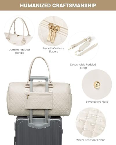 LOVEVOOK Travel Duffle Bag, Weekender Bag for Women with Toiletry Bag, Carry on Overnight Bag with Shoe Compartment, Gym Duffel Bag with Wet Pocket, Mommy Hospital Bags for Labor and Delivery - Image 7