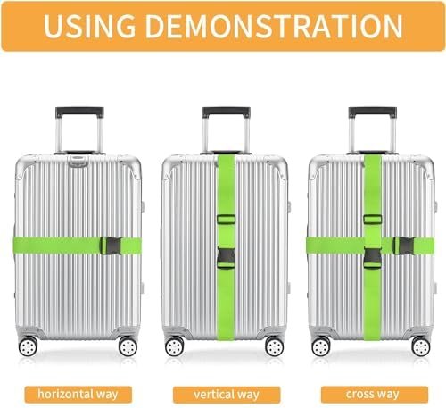 BILIONE 4 Pack Luggage Straps 79" Long Belts Keep Suitcase Secure While Traveling, TSA Approved Add a Bag Premium Accessory for Travel Bag Closure (Blue+Orange+Rose Pink+Green) - Image 2
