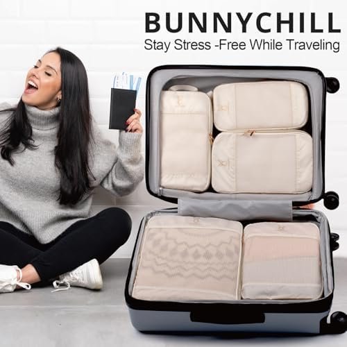 Expandable Compression Packing Cubes for Suitcases,6 Set Lightweight Compressible Travel Packing Organizer for Carry on Suitcase,Organizer Bags Set as Travel Essentials for Women - Image 2
