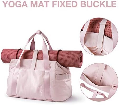 BAGSMART Gym Bag for Women, Carry on Weekender Overnight Bag, Travel Duffel Bags with Trolley Sleeve, Personal Item Travel Bag Tote Bag Workout Dance Bag, Pink-Medium - Image 3