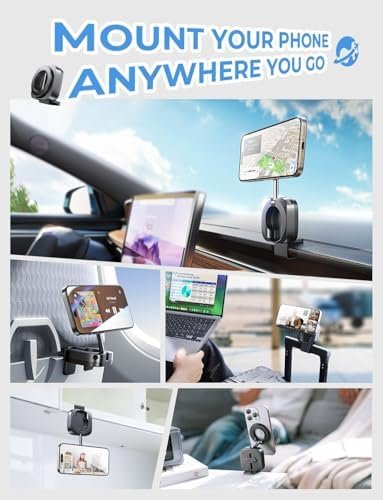 LISEN Airplane Travel Essentials Phone Holder for MagSafe Accessories, Handsfree for MagSafe Phone Stand Plane Travel Essentials for Flying Travel Accessories Long Flight Must Haves for iPhone 16 15 - Image 5