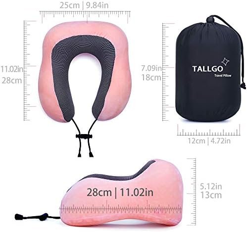 Travel Pillow, Best Memory Foam Neck Pillow Head Support Soft Pillow for Sleeping Rest, Airplane Car & Home Use (Pink) - Image 6