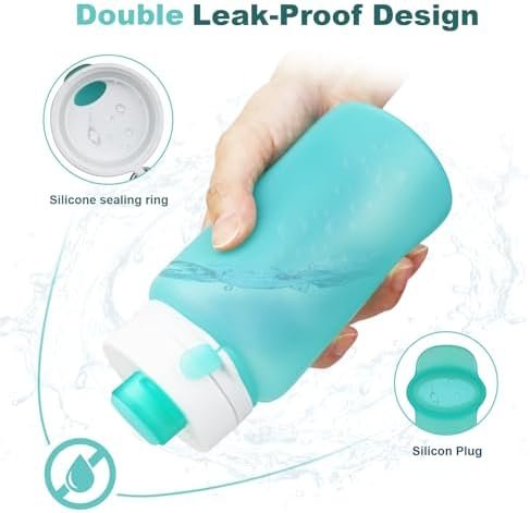PLTCAT Collapsible Water Bottle, Foldable Water Bottle BPA Free Reusable Lightweight Leak-Proof Travel Silicone Water Bottle for Travel, Gym, Hiking, Office, Camping - Image 4
