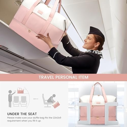 LOVEVOOK Travel Bag, Weekender Bags for Women, Carry on Overnight Bag with Toiletry Bag, Duffle Bag for Travel with Shoe Compartment, Gym Bag for Women, Hospital Bags for Labor and Delivery - Image 7