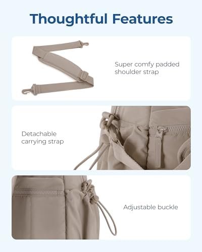 BAGSMART Gym Bag for Women, Duffle Bag for Travel with Wet Pocket, Carry on Weekender Bags for Women, Water Resistant Travel Bag Duffel Bag, Camel - Image 8