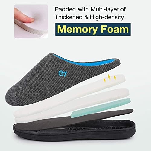 VeraCosy Men's Two-Tone Memory Foam House Slippers Indoor Outdoor Durable Rubber Sole - Image 3