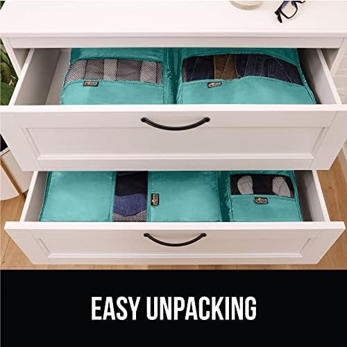 Gorilla Grip 6 Set Packing Cubes, Travel Essentials for Suitcases, Breathable Mesh Organizer Bags for Clothes Toiletries Shoes and Laundry Luggage and Backpack Carry On Airplane Accessories Turquoise - Image 9