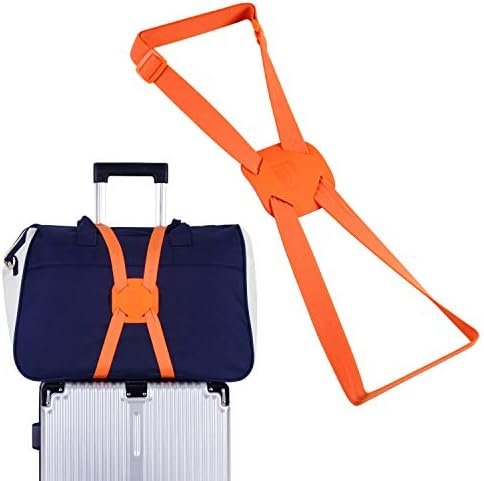 Luggage Straps Bag Bungees for Add a Bag Easy to Travel Suitcase Elastic Strap Belt(Orange) - Image 2