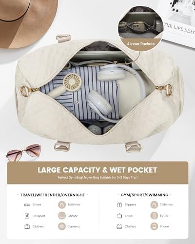 LOVEVOOK Travel Duffle Bag, Weekender Bag for Women with Toiletry Bag, Carry on Overnight Bag with Shoe Compartment, Gym Duffel Bag with Wet Pocket, Mommy Hospital Bags for Labor and Delivery - Image 3