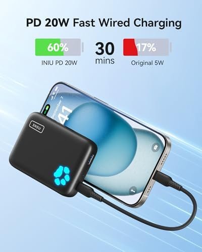 INIU for Magsafe Portable Charger, Small 10000mAh 20W PD Magnetic Power Bank, USB C in&Out Wireless Battery Pack Phone Charger, Only for iPhone 16/16 Plus/16 Pro/16 Pro Max, iPhone 15/14/13/12 Series - Image 5