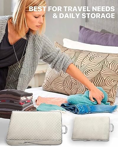 Compression Packing Cubes, 5 Set Suitcases Organizer Cubes for Travel Essentials, Ultralight Expandable Luggage Organizer Bags Set, Packing Organizer with Shoe Bag as Travel Accessories for Women Men - Image 6