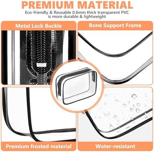 AURUZA 4 Pack Clear Toiletry Bag,Portable Travel Makeup Bags with Zipper, TSA Approved Clear Organizer Bags, PVC Cosmetic Pouch for Airport Airline Compliant - Image 4