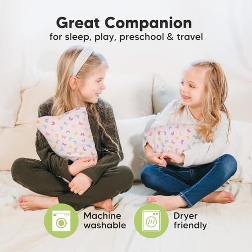 Mini Toddler Pillow with Pillowcase - 9x13 My Little Dreamy Mini Pillow, Organic Toddler Pillows for Sleeping, Kids Pillow, Small Pillows, Travel Pillows for Sleeping, Toddler Bed Pillows (Flutter) - Image 7