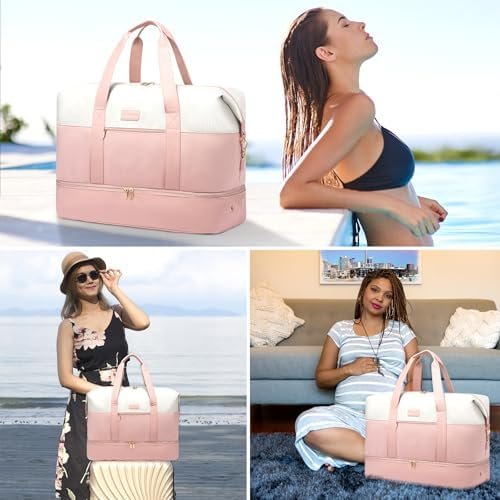 LOVEVOOK Travel Bag, Weekender Bags for Women, Carry on Overnight Bag with Toiletry Bag, Duffle Bag for Travel with Shoe Compartment, Gym Bag for Women, Hospital Bags for Labor and Delivery - Image 6