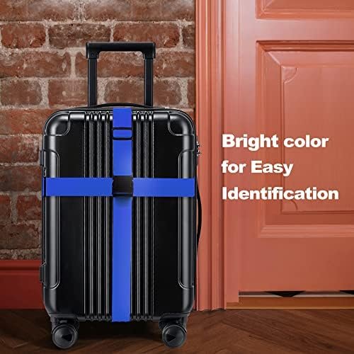 Luggage Straps for Suitcases TSA Approved Travel Belt 4 Pack by Chelmon(Blue) - Image 6