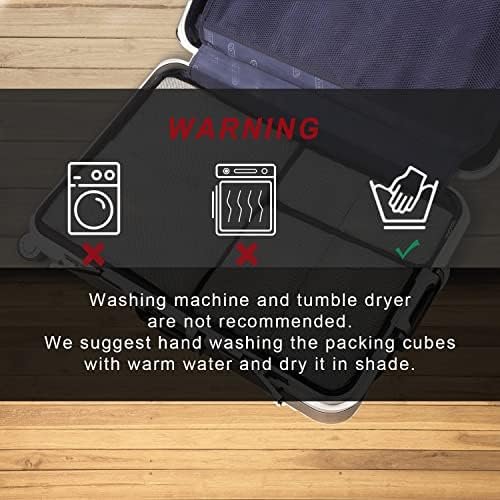 BAGAIL 6 Set Packing Cubes,Travel Luggage Packing Organizers(6Set Black Net) - Image 6