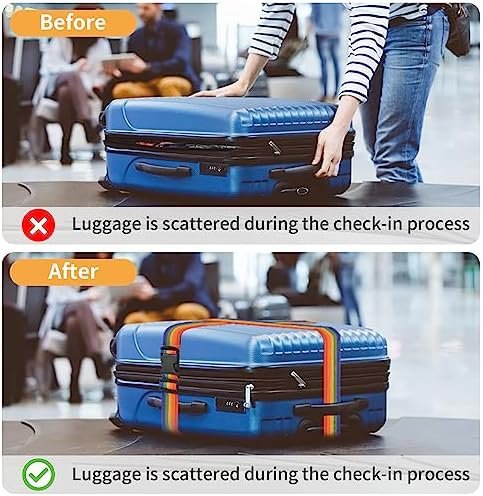 BILIONE 4 Pack Luggage Straps 79" Long Belts Keep Suitcase Secure While Traveling, TSA Approved Add a Bag Premium Accessory for Travel Bag Closure (Blue+Orange+Rose Pink+Green) - Image 5