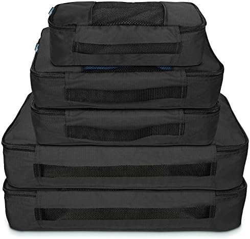 TravelWise Packing Cube System - Durable 5 Piece Weekender Plus Set (Black) - Image 5