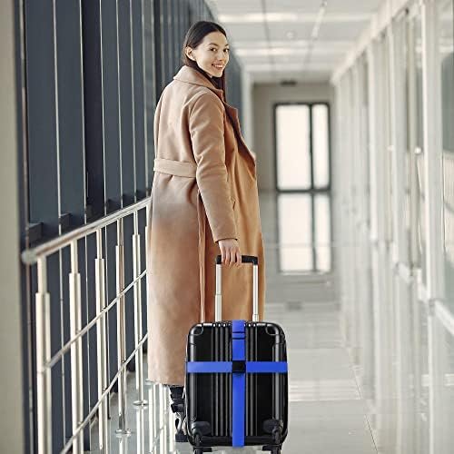 Luggage Straps for Suitcases TSA Approved Travel Belt 4 Pack by Chelmon(Blue) - Image 7
