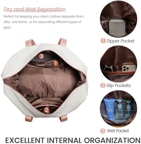 LOVEVOOK Travel Bag, Weekender Bags for Women, Carry on Overnight Bag with Toiletry Bag, Duffle Bag for Travel with Shoe Compartment, Gym Bag for Women, Hospital Bags for Labor and Delivery - Image 3