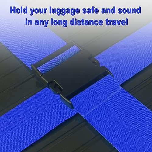 Luggage Straps for Suitcases TSA Approved Travel Belt 4 Pack by Chelmon(Blue) - Image 4