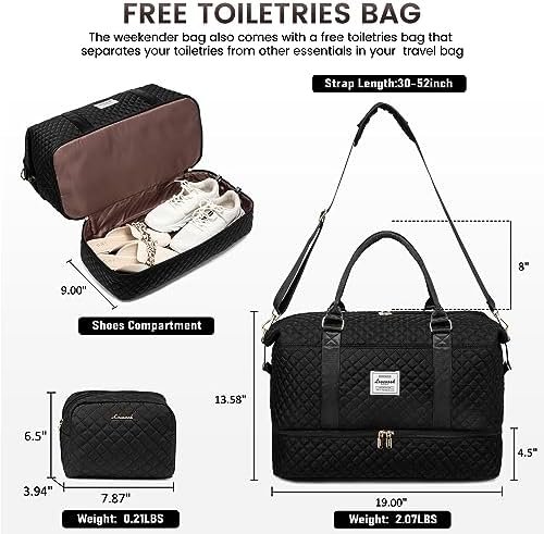 LOVEVOOK Travel Duffle Bag,Weekender Bags for Women with Shoe Compartment,Carry on Overnight Bag with Toiletry Bag,Gym Duffel Bag with Wet Pocket, Hospital Bags for Labor and Delivery - Image 2