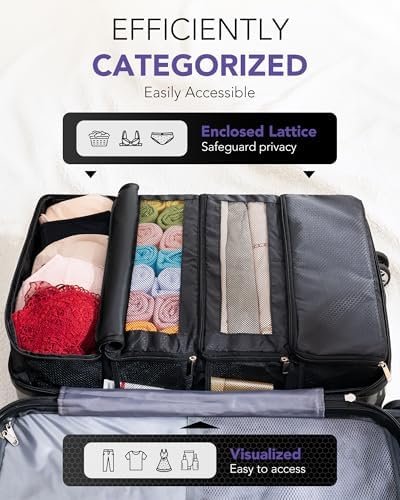 Suitcase Organizer, Travel Luggage Organizer Hanging Shelves Packing Cube Organizer Closet/Collapsible Portable Travel Organizer for Carry-on - Image 3