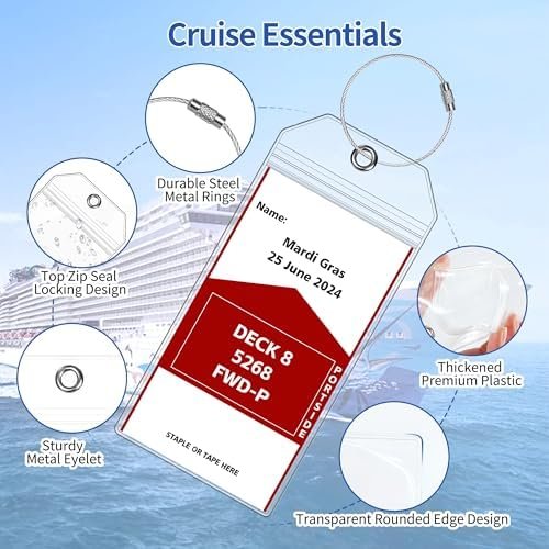 Luggage Tags for Cruise Ship Essentials for NCL, Princess, Carnival, Royal Caribbean and Celebrity Cruise Necessities by SEAVILIA - Image 4