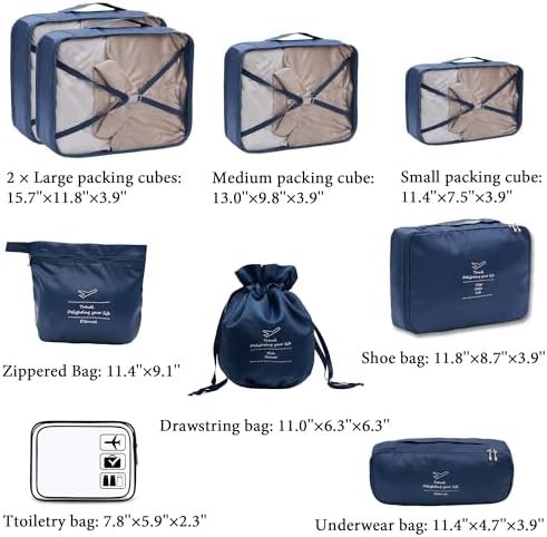 Packing Cubes for Travel - 9 Piece Set, Lightweight Travel Organizer Bags for Luggage, Suitcase Organizer Bags Set for Travel Accessories - Image 2