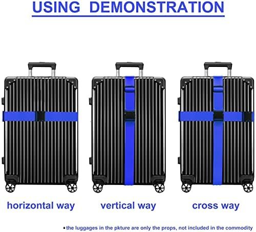 Luggage Straps for Suitcases TSA Approved Travel Belt 4 Pack by Chelmon(Blue) - Image 5