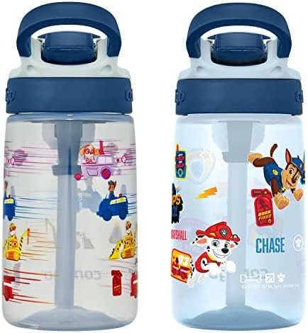 Contigo Paw Patrol Kids 14oz Plastic Water Bottles, Aubrey Design with Spill-Proof Lid, Silicone Straw, 2-Pack, Convenient for Travel/Home/School Use, Dishwasher Safe - Image 9